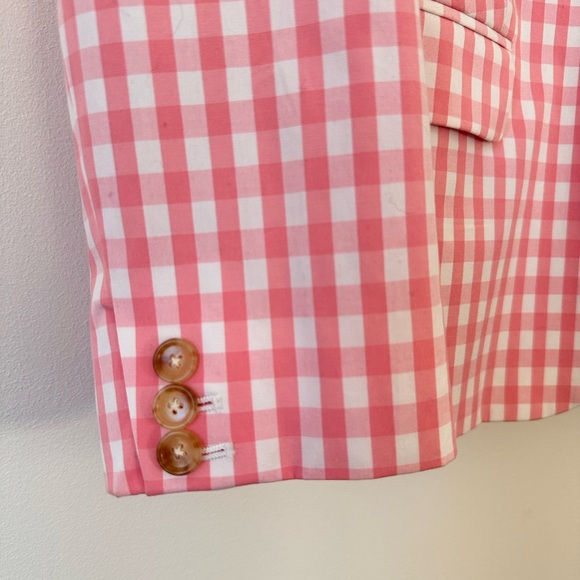 Talbots Pink & White Gingham Blazer - Size 12 - Picture 6 of 10